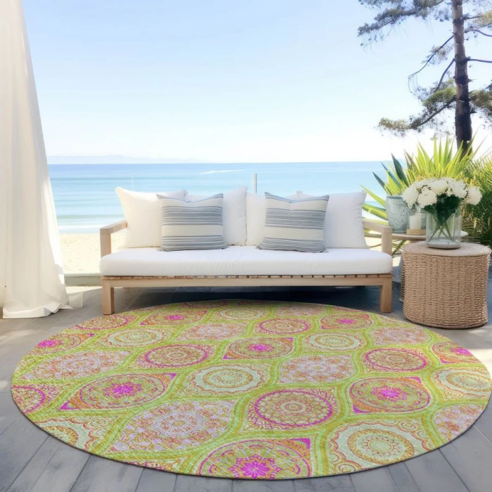 Addison Chantille ACN976-Lime 8 ft. X 8 ft. Round Rug