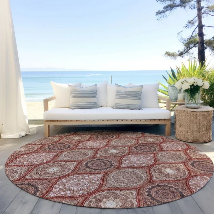 Addison Chantille ACN976-Paprika 8 ft. X 8 ft. Round Rug