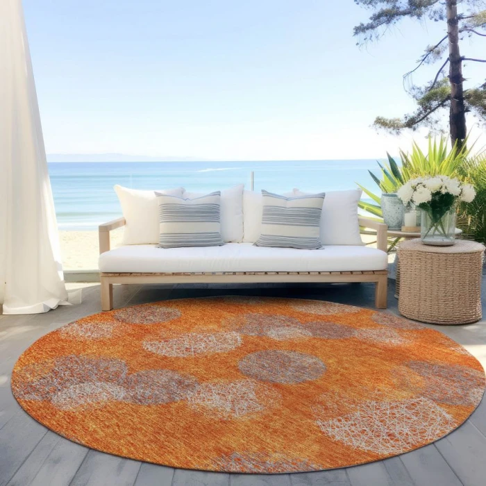 Addison Chantille ACN977-Orange 8 ft. X 8 ft. Round Rug