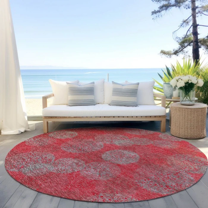 Addison Chantille ACN977-Red 8 ft. X 8 ft. Round Rug