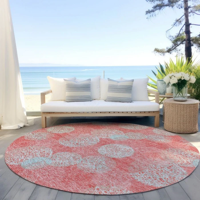 Addison Chantille ACN977-Salmon 8 ft. X 8 ft. Round Rug