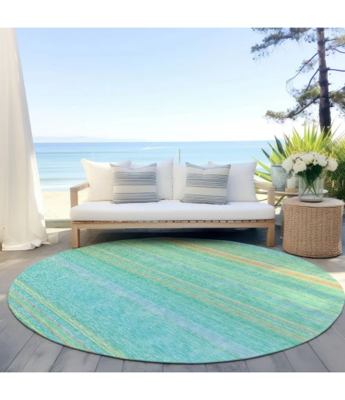 Addison Chantille ACN979-Aqua 8 ft. X 8 ft. Round Rug