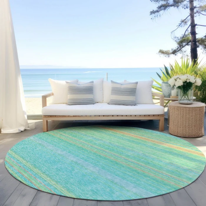 Addison Chantille ACN979-Aqua 8 ft. X 8 ft. Round Rug