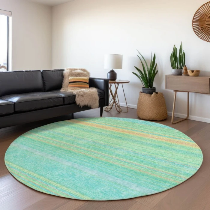 Addison Chantille ACN979-Aqua 8 ft. X 8 ft. Round Rug