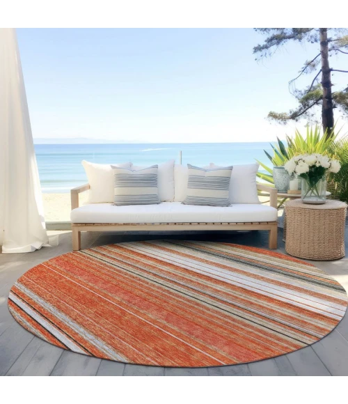 Addison Chantille ACN979-Coral 8 ft. X 8 ft. Round Rug