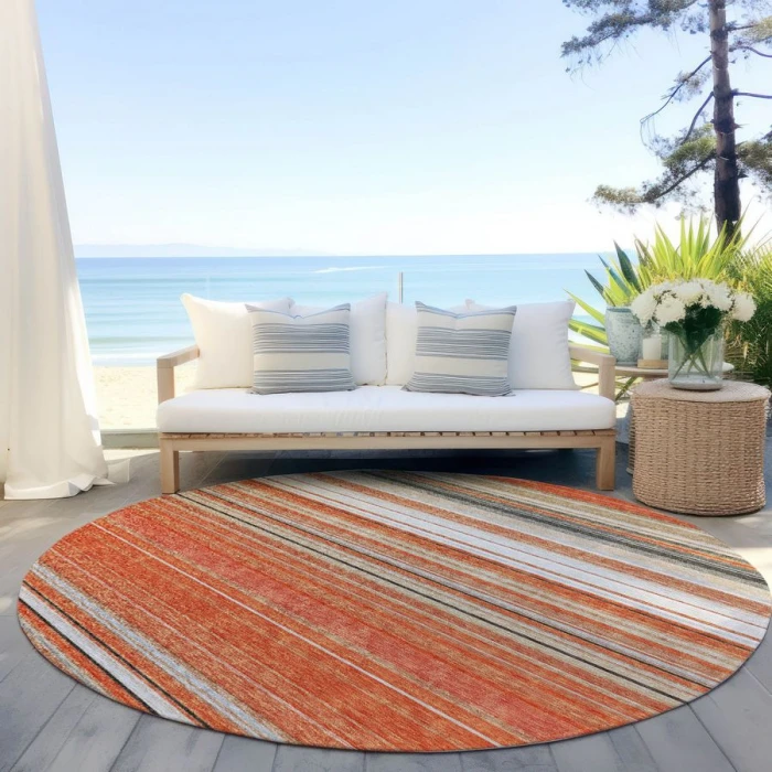 Addison Chantille ACN979-Coral 8 ft. X 8 ft. Round Rug