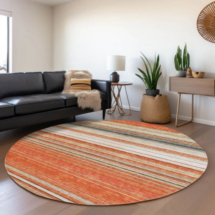 Addison Chantille ACN979-Coral 8 ft. X 8 ft. Round Rug