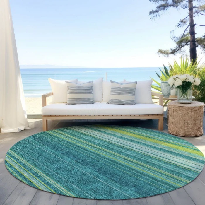 Addison Chantille ACN979-Teal 8 ft. X 8 ft. Round Rug