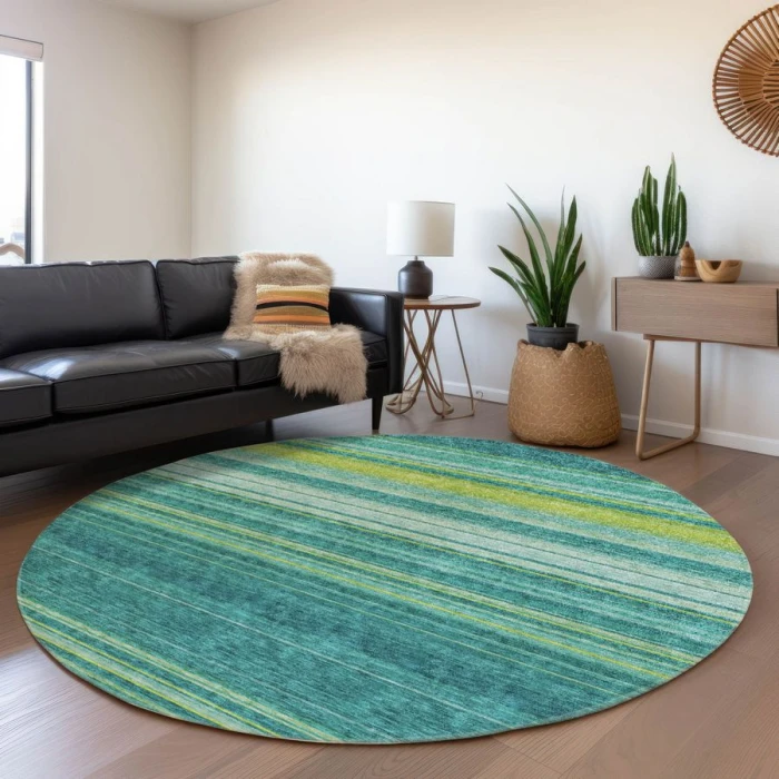 Addison Chantille ACN979-Teal 8 ft. X 8 ft. Round Rug