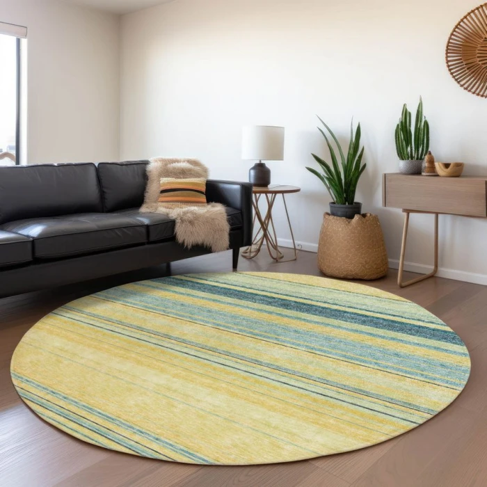 Addison Chantille ACN979-Yellow 8 ft. X 8 ft. Round Rug
