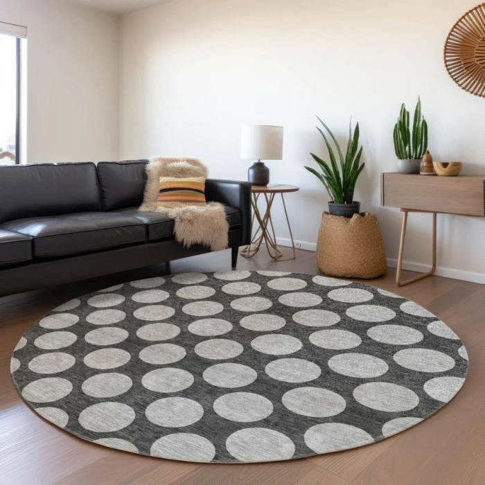 Addison Chantille ACN980-Charcoal 8 ft. X 8 ft. Round Rug