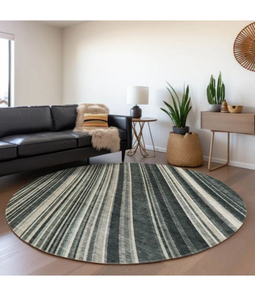 Addison Chantille ACN981-Black 8 ft. X 8 ft. Round Rug