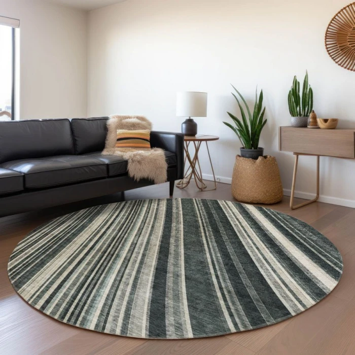 Addison Chantille ACN981-Black 8 ft. X 8 ft. Round Rug