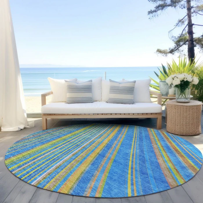 Addison Chantille ACN981-Denim 8 ft. X 8 ft. Round Rug