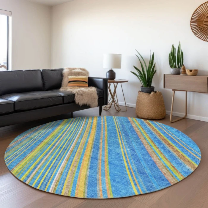 Addison Chantille ACN981-Denim 8 ft. X 8 ft. Round Rug