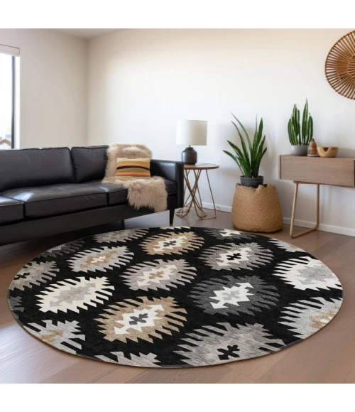Addison Chantille ACN983-Black 8 ft. X 8 ft. Round Rug