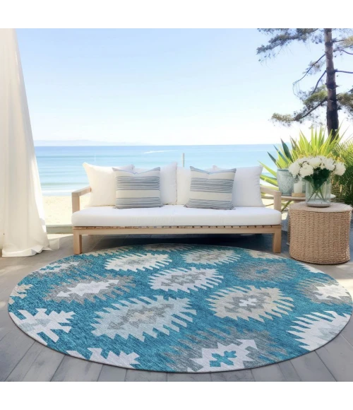 Addison Chantille ACN983-Teal 8 ft. X 8 ft. Round Rug