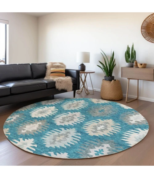 Addison Chantille ACN983-Teal 8 ft. X 8 ft. Round Rug