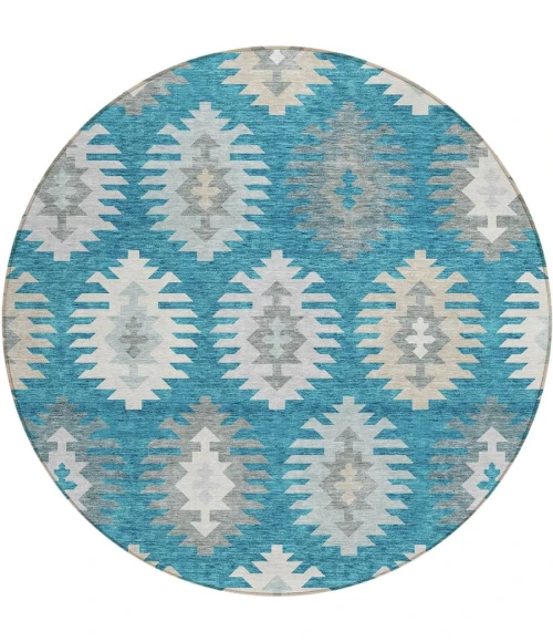 Addison Chantille ACN983-Teal 8 ft. X 8 ft. Round Rug