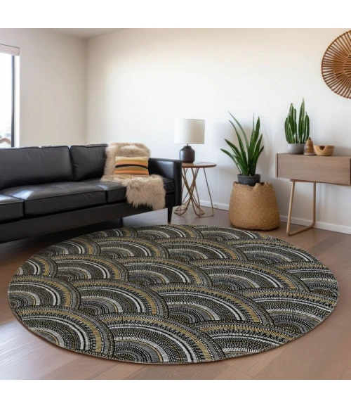 Addison Chantille ACN984-Black 8 ft. X 8 ft. Round Rug