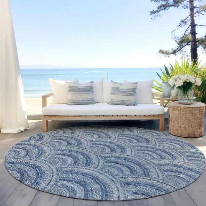 Addison Chantille ACN984-Denim 8 ft. X 8 ft. Round Rug