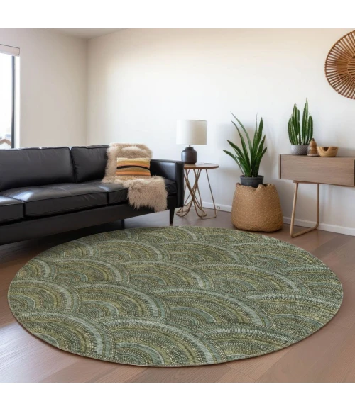 Addison Chantille ACN984-Olive 8 ft. X 8 ft. Round Rug