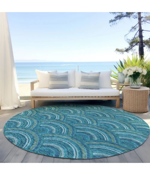 Addison Chantille ACN984-Teal 8 ft. X 8 ft. Round Rug