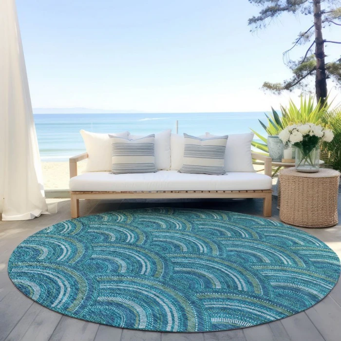 Addison Chantille ACN984-Teal 8 ft. X 8 ft. Round Rug