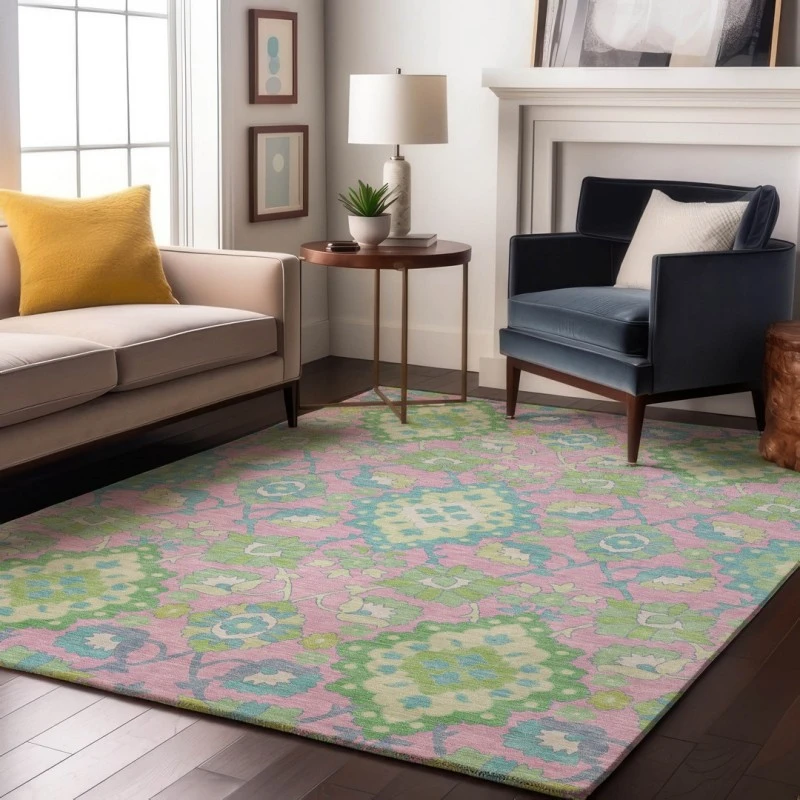 Addison Mayfield Pink AMF1002 - 8ft. Round Rug