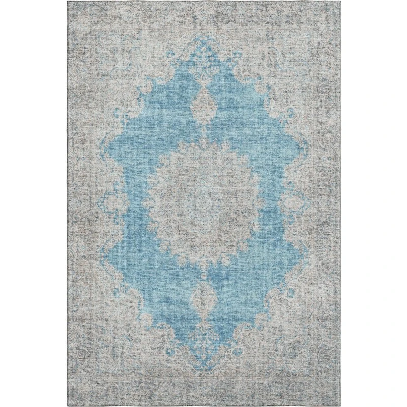 Addison Mayfield Teal AMF1003 - 8ft. Round Rug