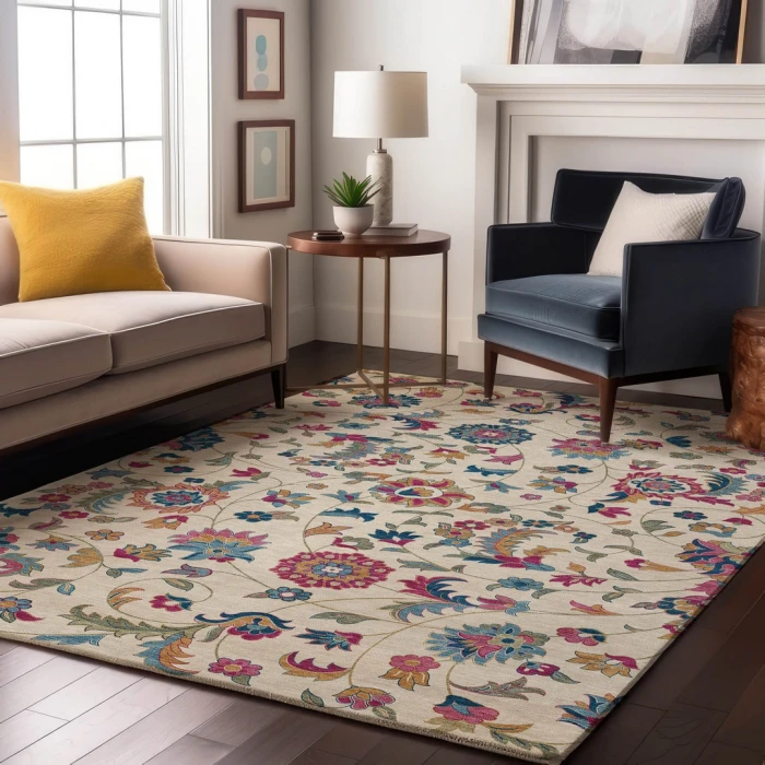 Addison Mayfield Ivory AMF1006 - 8ft. Round Rug