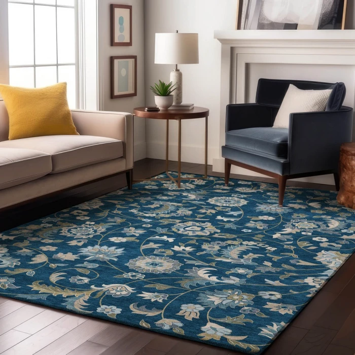 Addison Mayfield Blue AMF1006 - 8ft. Round Rug