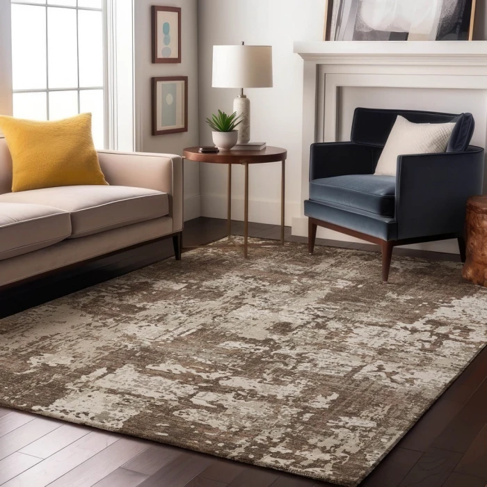 Addison Mayfield Brown AMF1008 - 8ft. Round Rug