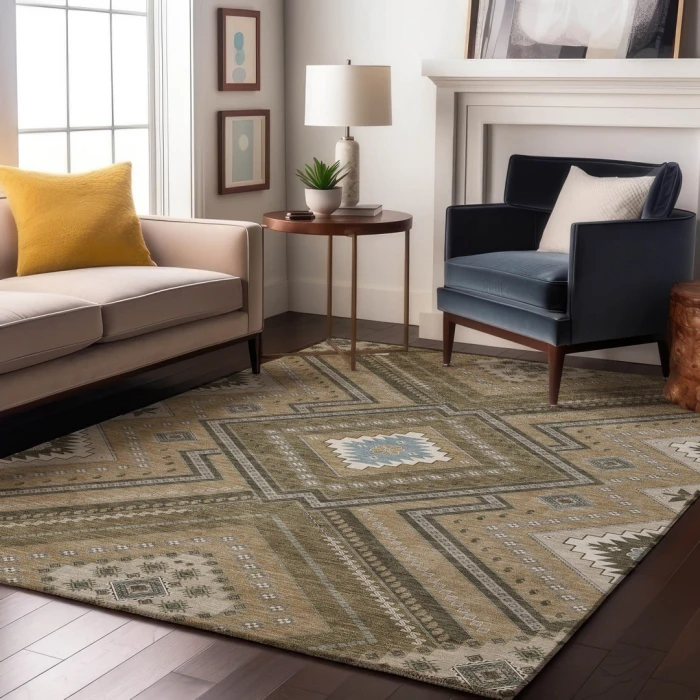 Addison Mayfield Brown AMF1010 - 8ft. Round Rug