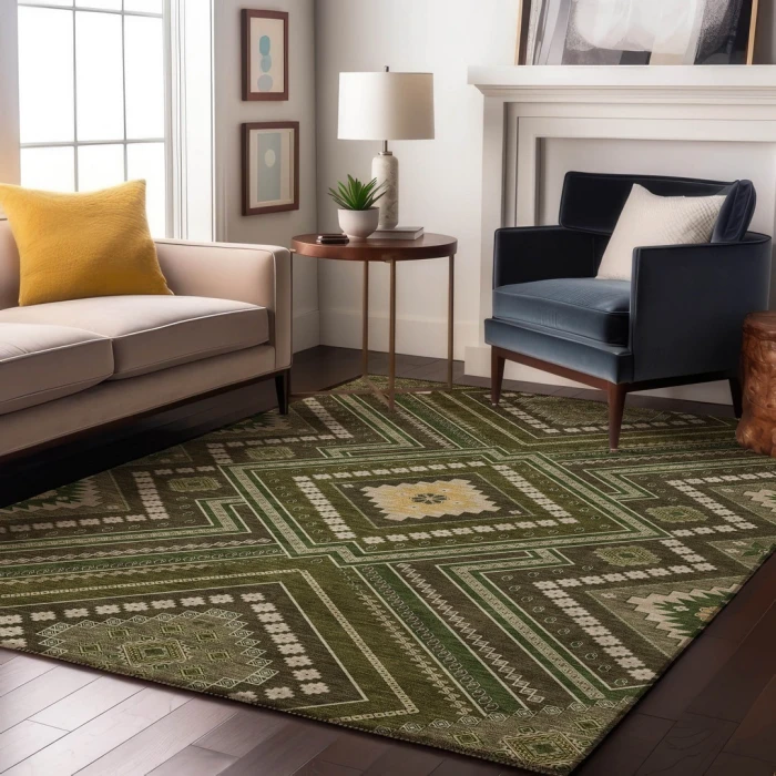 Addison Mayfield Green AMF1010 - 8ft. Round Rug