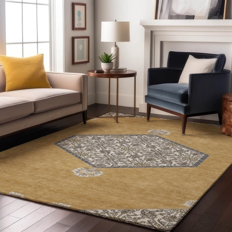 Addison Mayfield Gold AMF1011 - 8ft. Round Rug