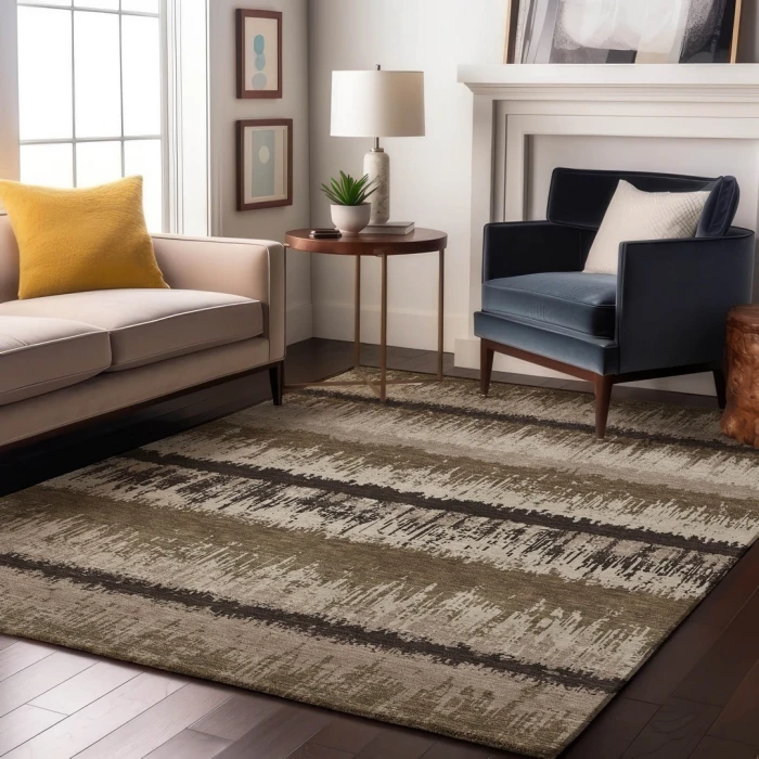 Addison Mayfield Brown AMF1013 - 8ft. Round Rug