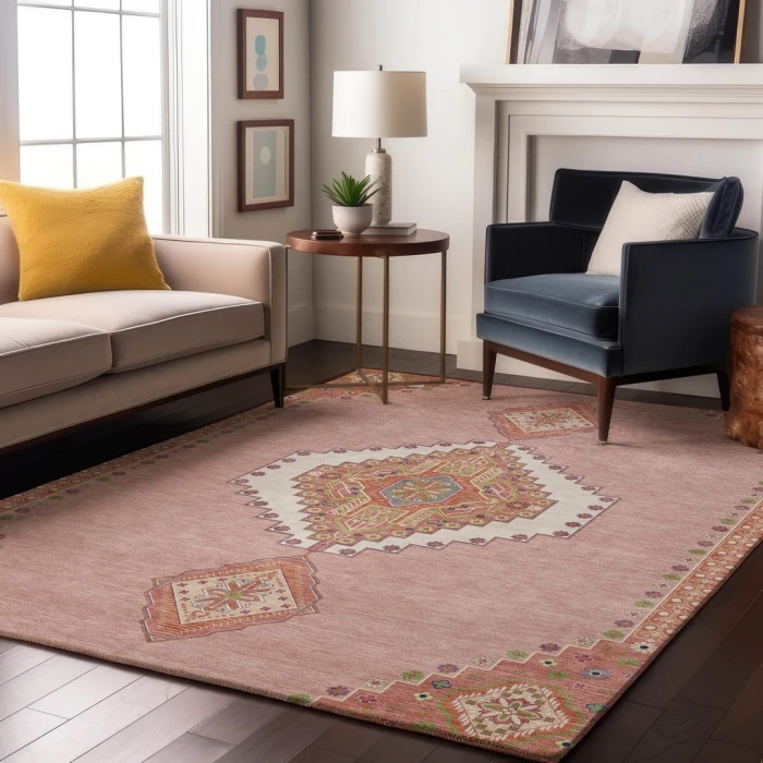 Addison Mayfield Pink AMF1014 - 8ft. Round Rug