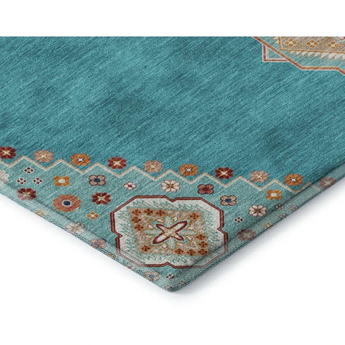 Addison Mayfield Teal AMF1014 - 8ft. Round Rug