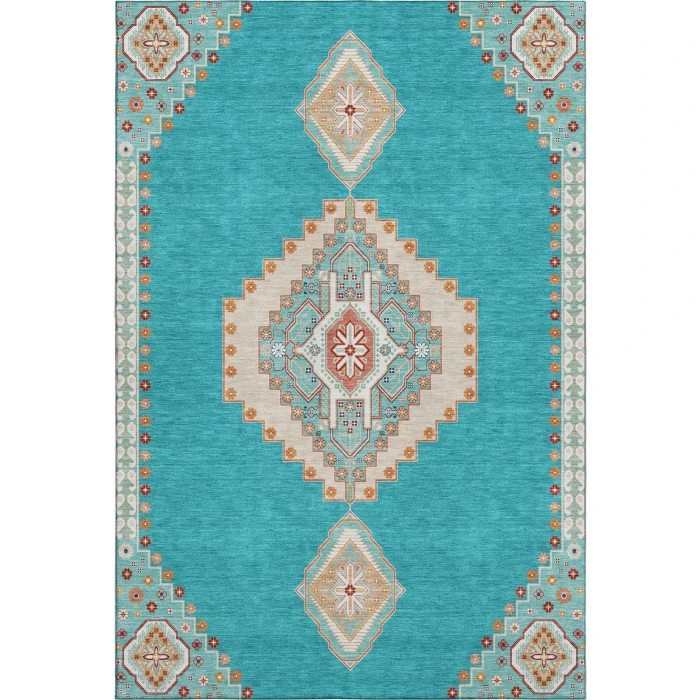 Addison Mayfield Teal AMF1014 - 8ft. Round Rug