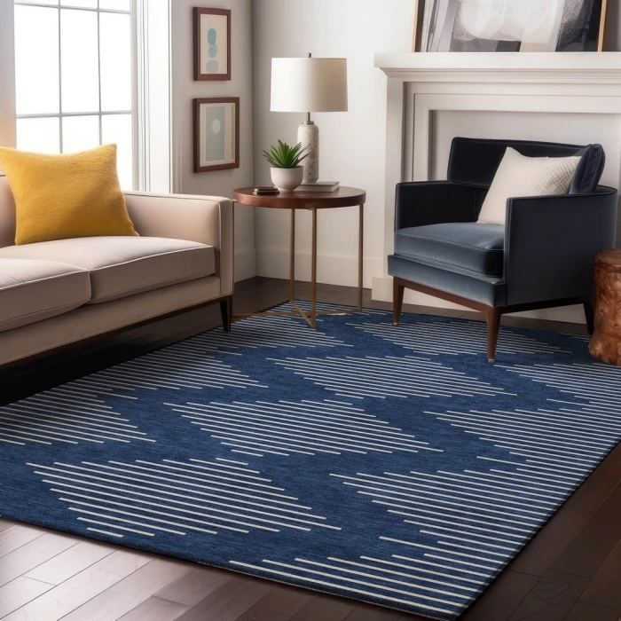 Addison Mayfield Blue AMF1016 - 8ft. Round Rug