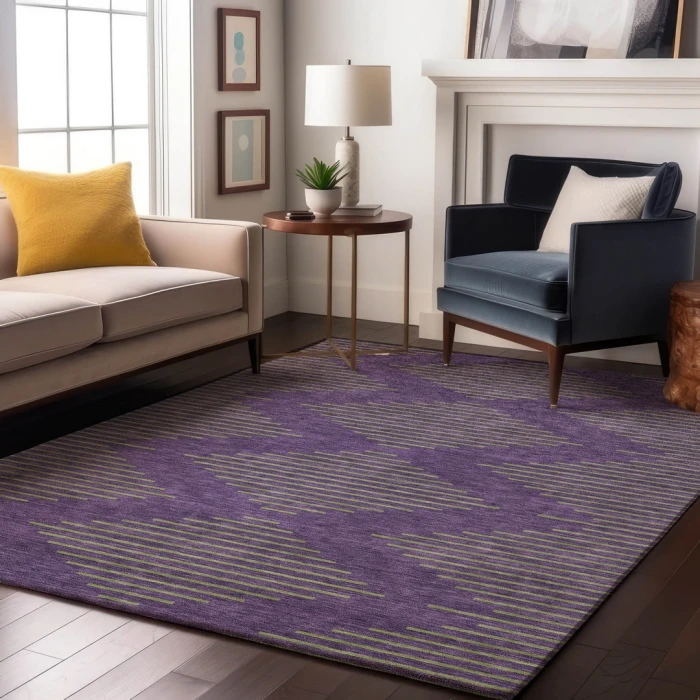 Addison Mayfield Purple AMF1017 - 8ft. Round Rug