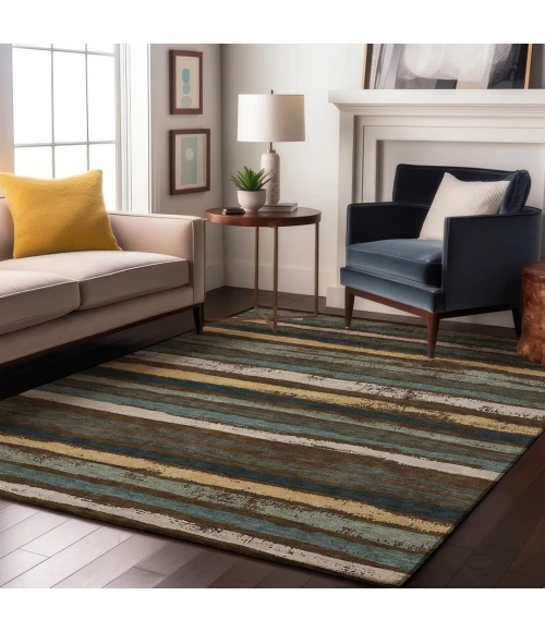 Addison Mayfield Brown AMF1019 - 8ft. Round Rug