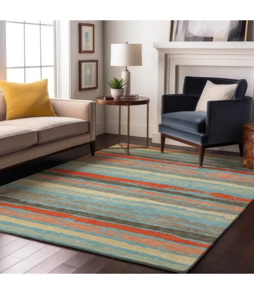 Addison Mayfield Blue AMF1019 - 8ft. Round Rug