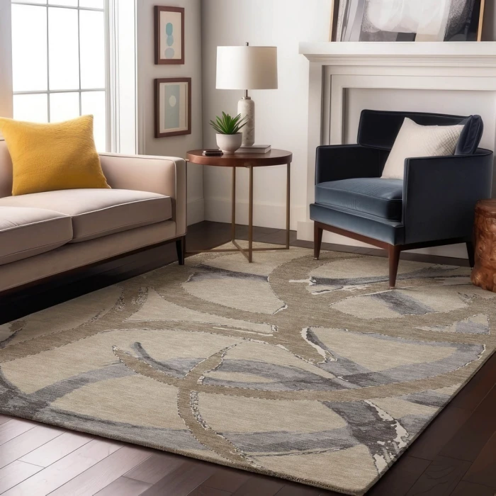 Addison Mayfield Brown AMF1022 - 8ft. Round Rug