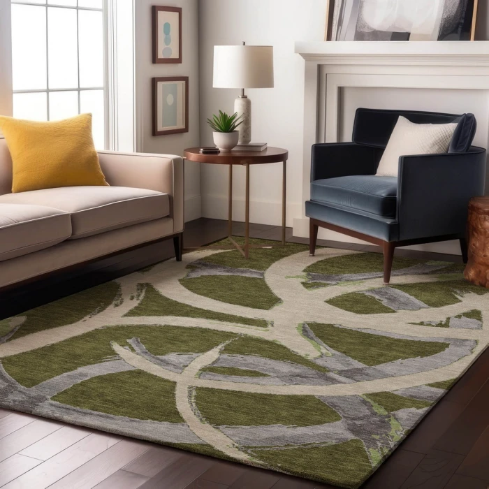 Addison Mayfield Green AMF1022 - 8ft. Round Rug