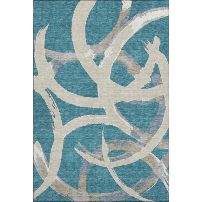 Addison Mayfield Teal AMF1022 - 8ft. Round Rug