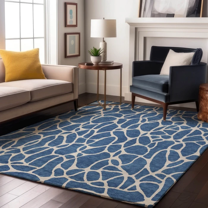 Addison Mayfield Blue AMF1024 - 8ft. Round Rug