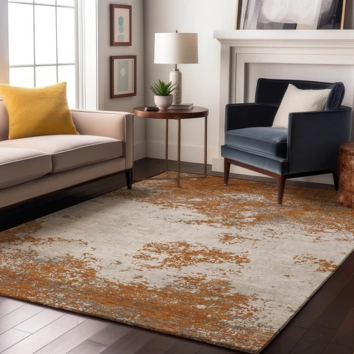 Addison Mayfield Orange AMF1027 - 8ft. Round Rug