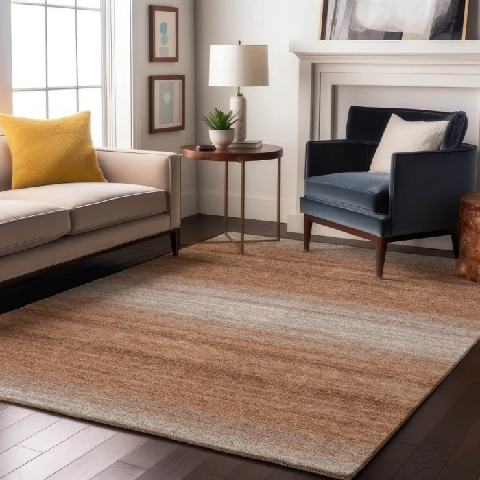 Addison Mayfield Orange AMF1033 - 8ft. Round Rug